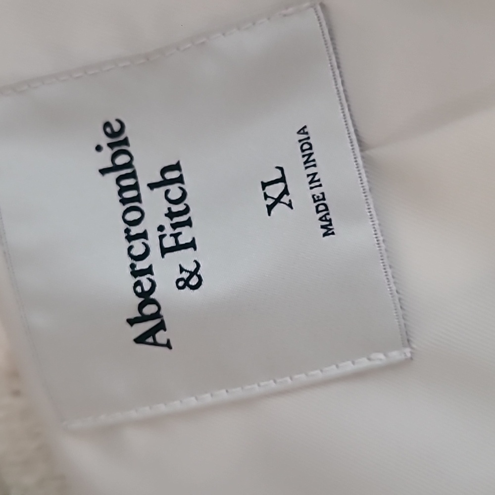Abercrombie & Fitch Tweed Crop Jacket In Cream Size XL - Picture 6 of 8